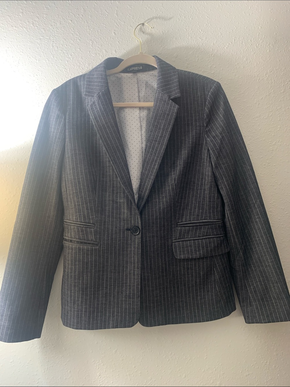 Express Women's Dark Gray Striped Professional Career Blazer Size 12